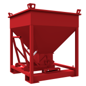 Concrete Silo | red painted RAL 3003 | 500 l, external dimensions: 1088 x 1088 x 1240 mm